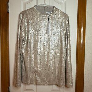 Chico's Sequin Funnel Neck Tee, size M (Chico's 1) - NWT!!